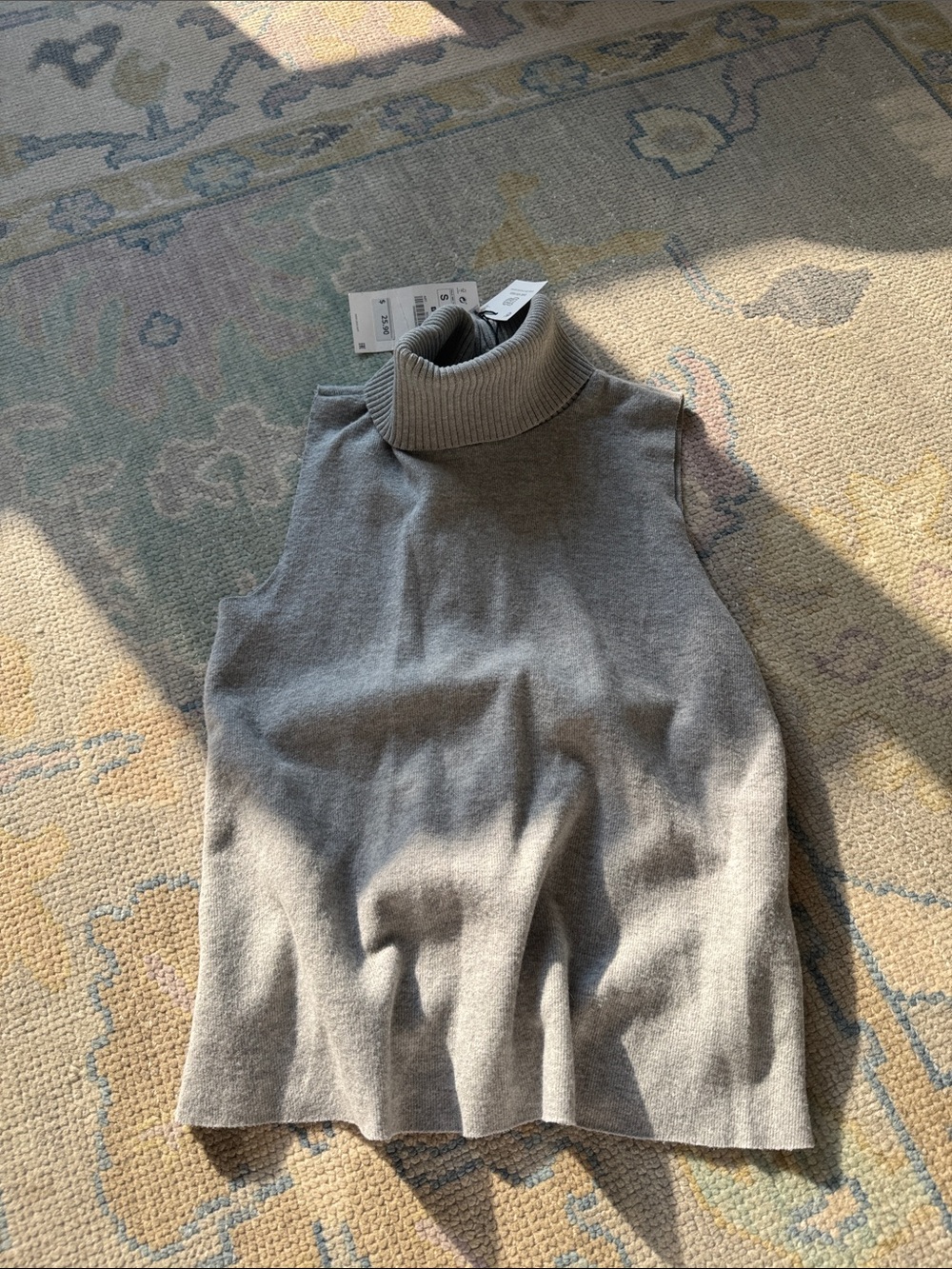 Zara Sleeveless Turtleneck Sweater Tank - grey